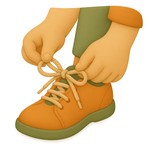Personalized children's book about tying shoelaces