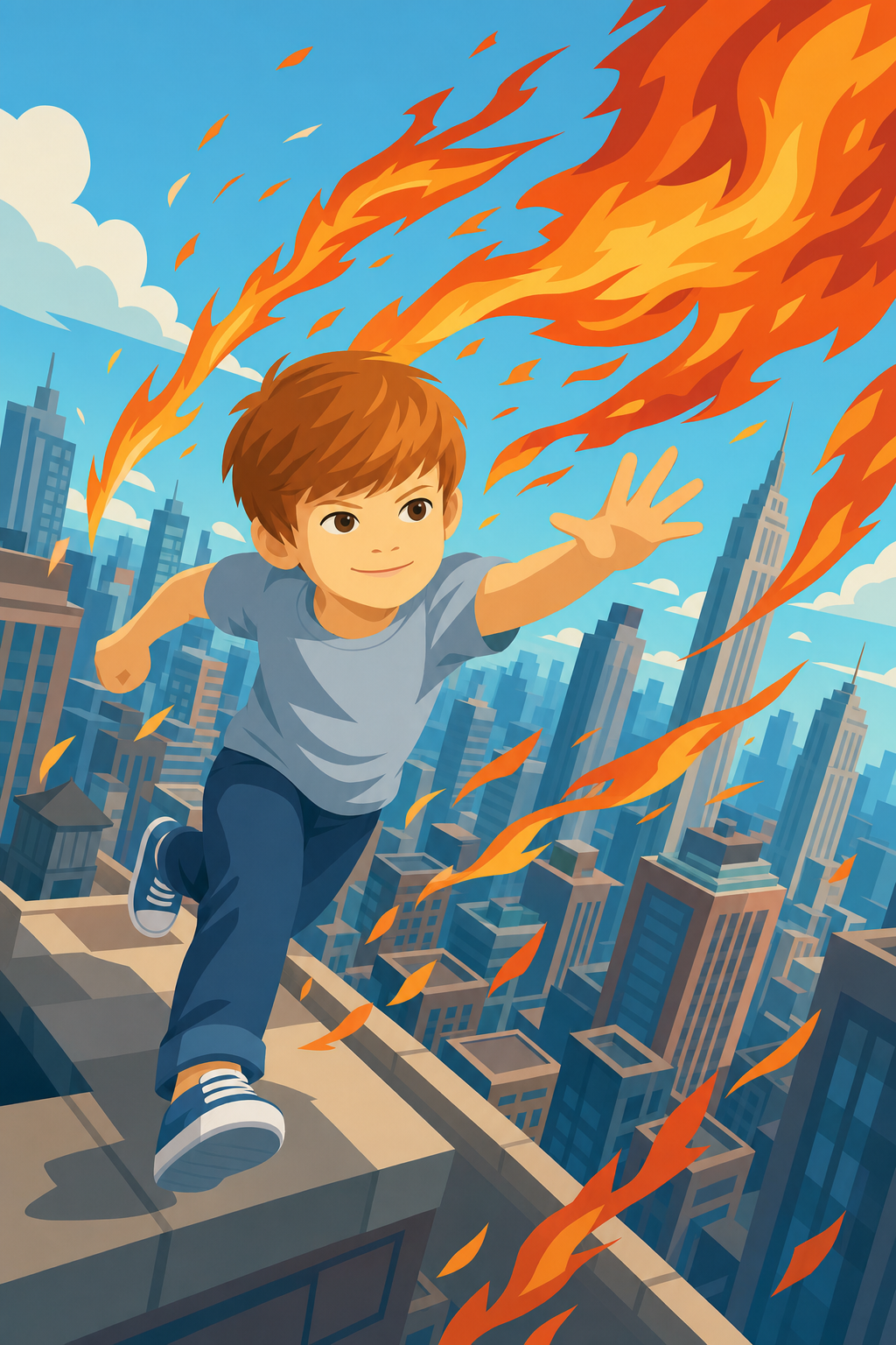 Flame hunt at great height