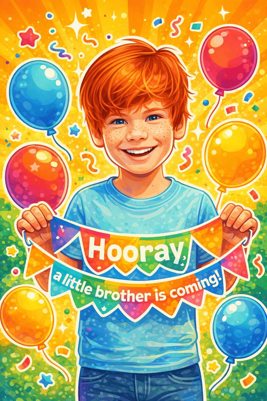 Hooray   a little brother is coming!