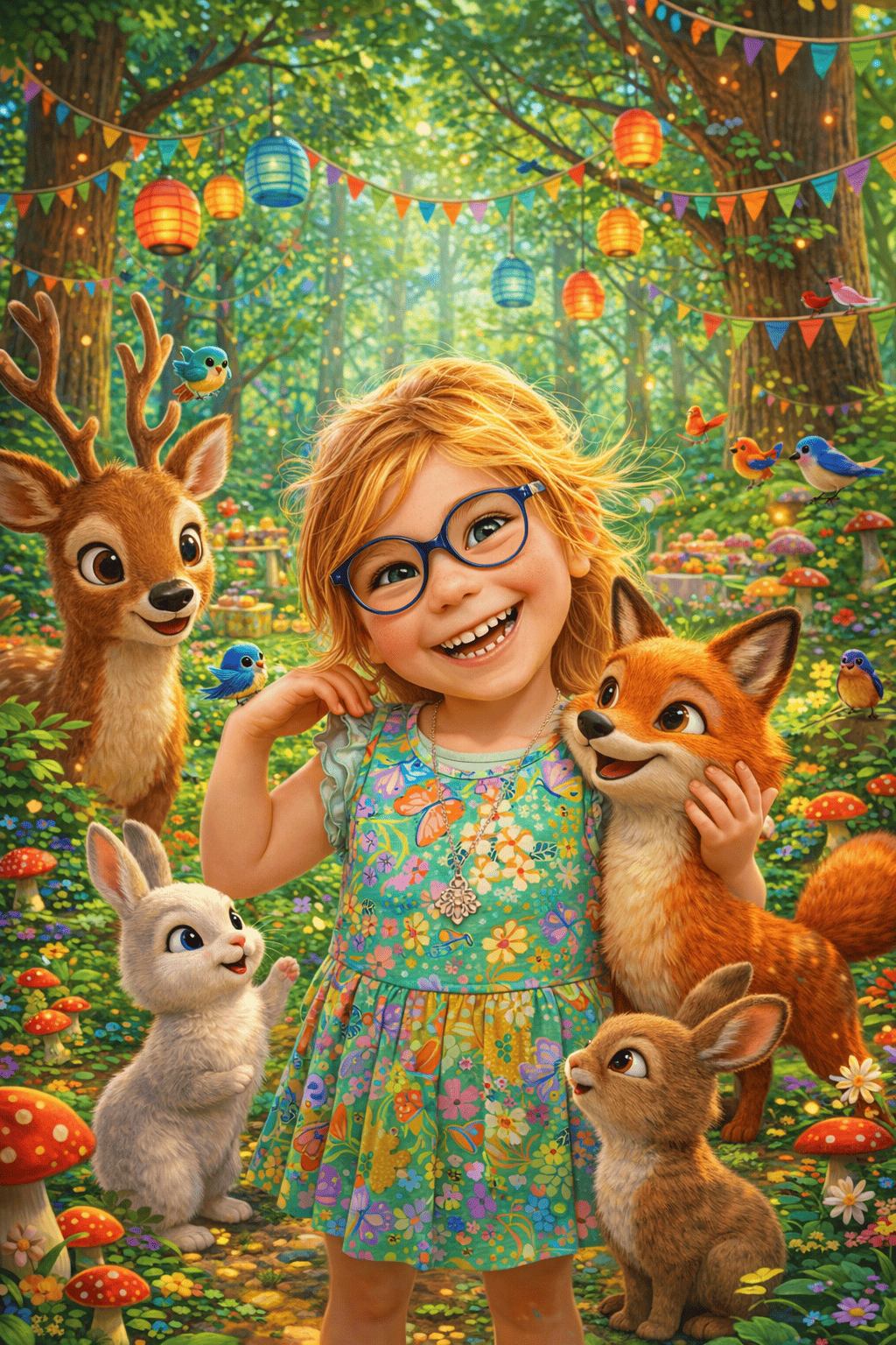 Animal party in the big forest