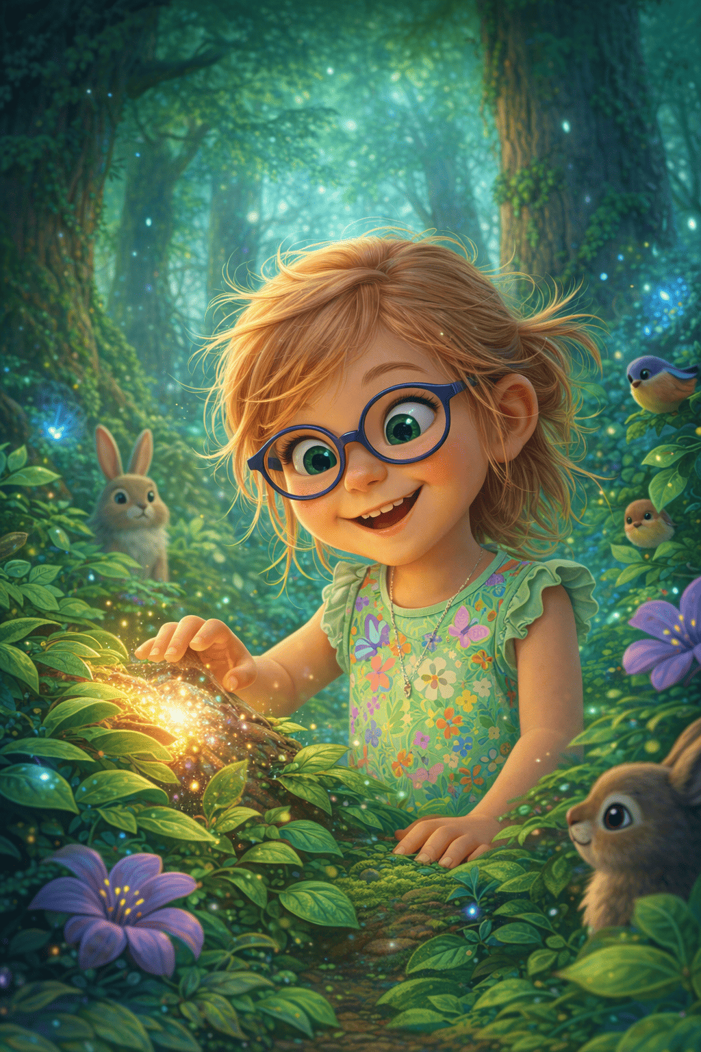 Illustration for The secret of the green forest