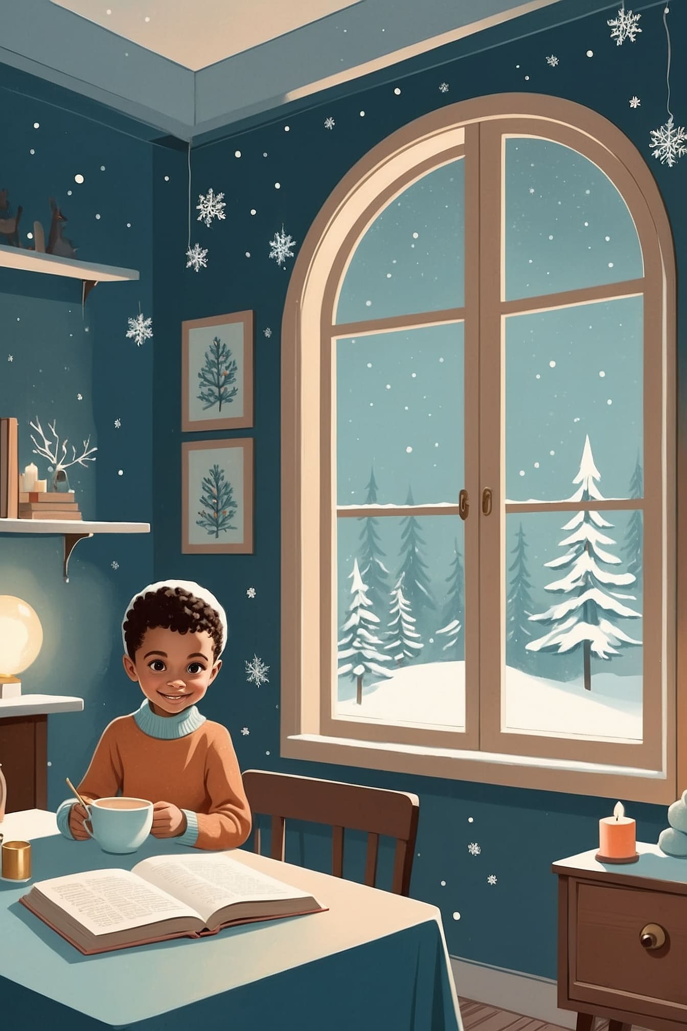 Illustration for Festive sharing on new years eve