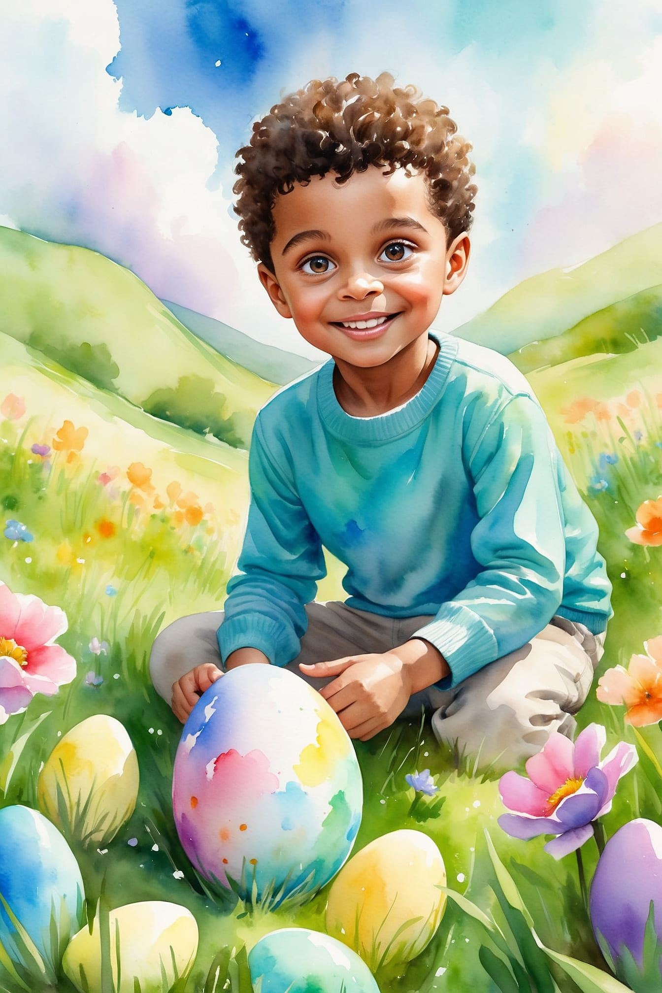Magical easter egg hunt full of love